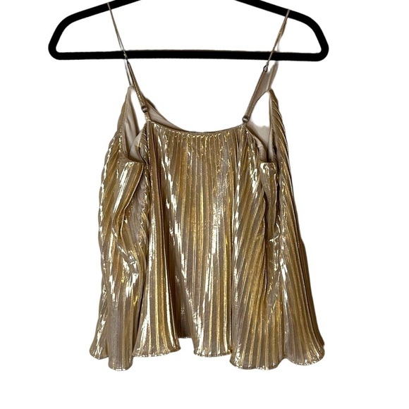 Abercrombie & Fitch Gold Champagne Pleated Swing Tank Top - Picture 6 of 13
